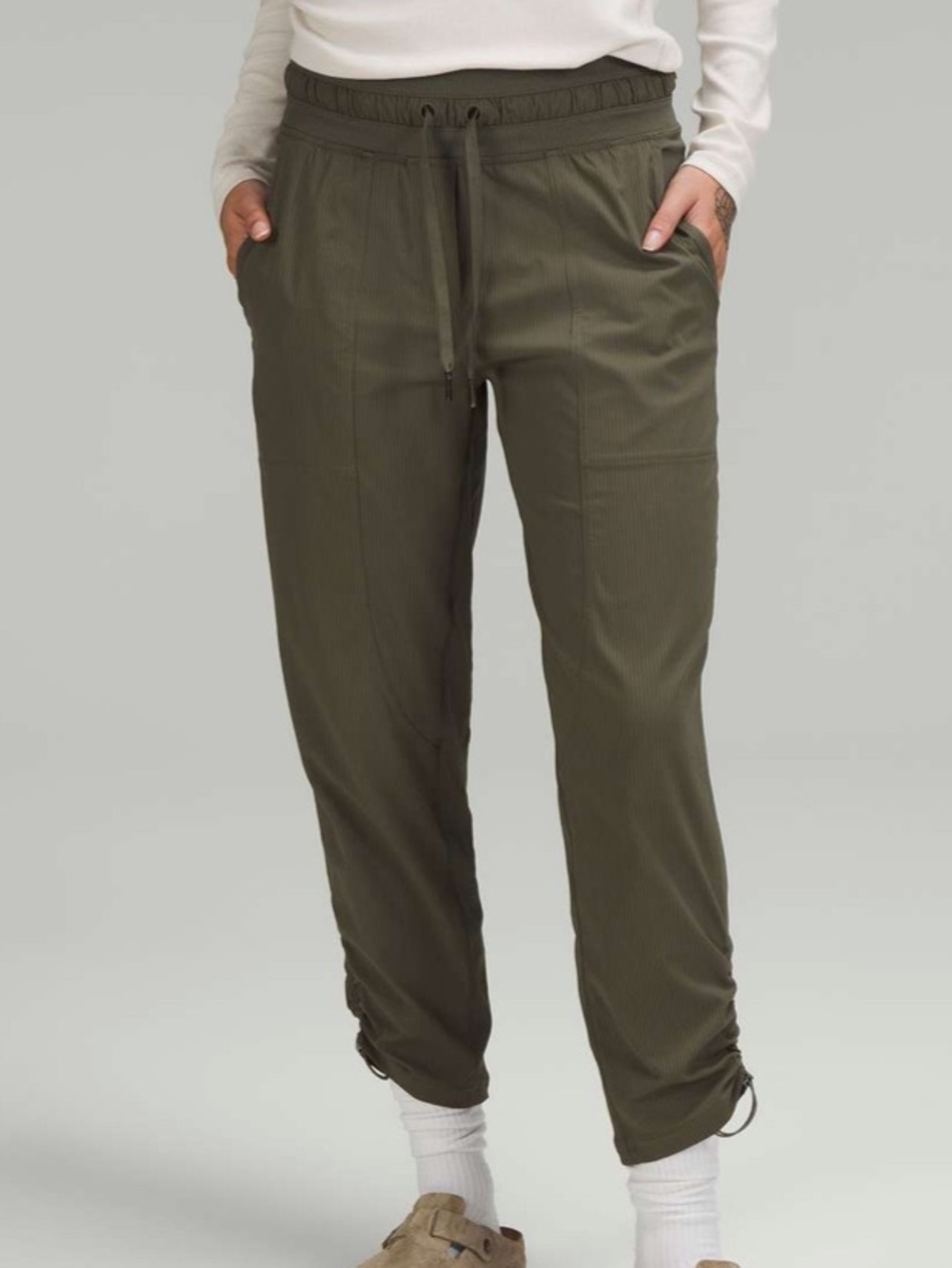 lululemon Dance Studio Mid-Rise Cropped Pants Army Green Size 10
Athleisure